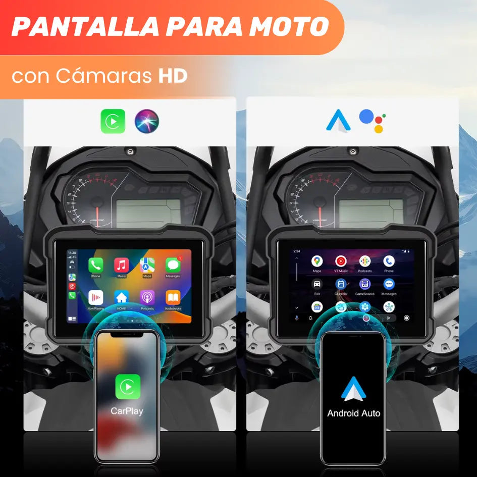 Pantalla GPS para Motos + Cámaras HD